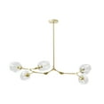 thumbnail image 6 of Bella Depot 5-Light Sputnik Modern Linear Chandelier with Clear Glass Shade and Gold Rods, 6 of 11
