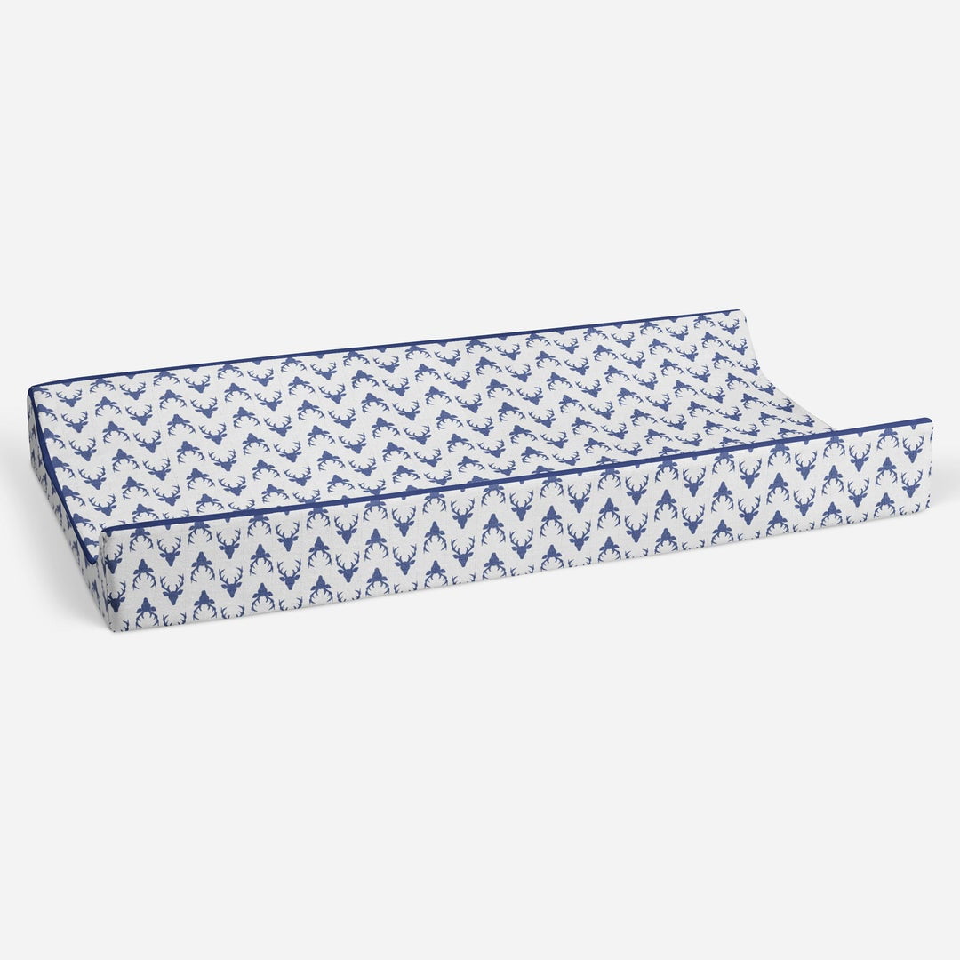 Bacati - Bucks Navy Quilted Muslin Changing Pad Cover