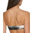 thumbnail image 4 of Calvin Klein Women's Printed Removable Straps Bandeau Bikini Bra Top Swimsuit Black Size X-Large, 4 of 4