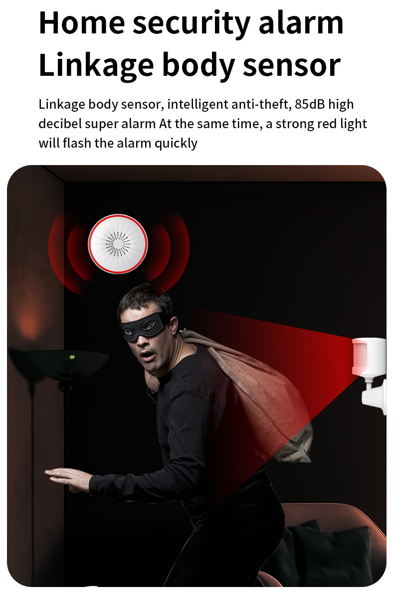 Zigbee Smart Siren Alarm: Wireless Home Security Alarm, Burglar Alarm Sound Light Alarm with 100dB Sounder, Tuya App Control, Tuya Zigbee Hub Required, Compatible with Alexa, Google Assistant