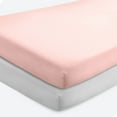 thumbnail image 1 of Bare Home Sábanas Ajustables Paquete de 2, Colección Premium 1800, Ultra Suaves, para Cuna, Color Rosa Pantuflas/gris Nube, 1 of 7