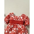 thumbnail image 4 of Kiapeise Infant Toddler Girls Valentine Outfits Spring Clothes Tutu A-line Ruffle Short Sleeve Love Heart Dress with Bowknot, 4 of 9