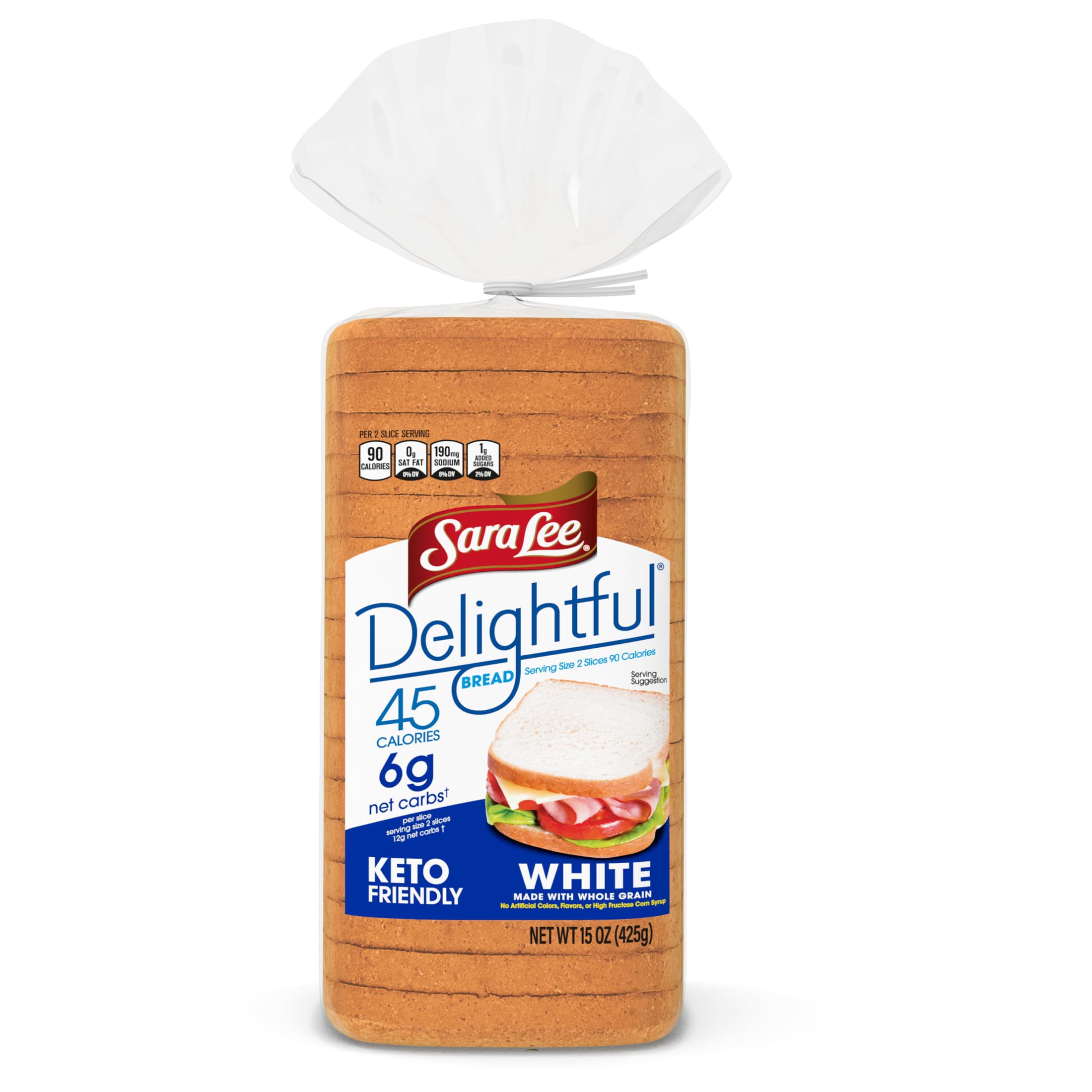 Sara Lee Delightful White Bread, 15 oz, White Bread, Bag
