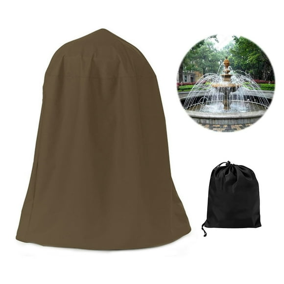 Statue de Fontaine de Jardin Housse de Protection Argentée en Tissu Oxford Imperméable Coupe-Vent Protecteur de Fontaine