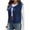 Dark Blue, variant on Women Denim Vest Crew Neck Sleeveless Button Down Cardigan Casual Stylish Cropped Jackets With Pockets (L, Light Blue)