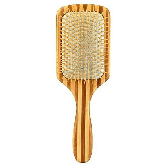 1-Pack Eco-Friendly Bamboo Paddle Hair Brush – Gentle Detangling & Scalp Massage, Sustainable Hair Comb for All Hair Types TIKA