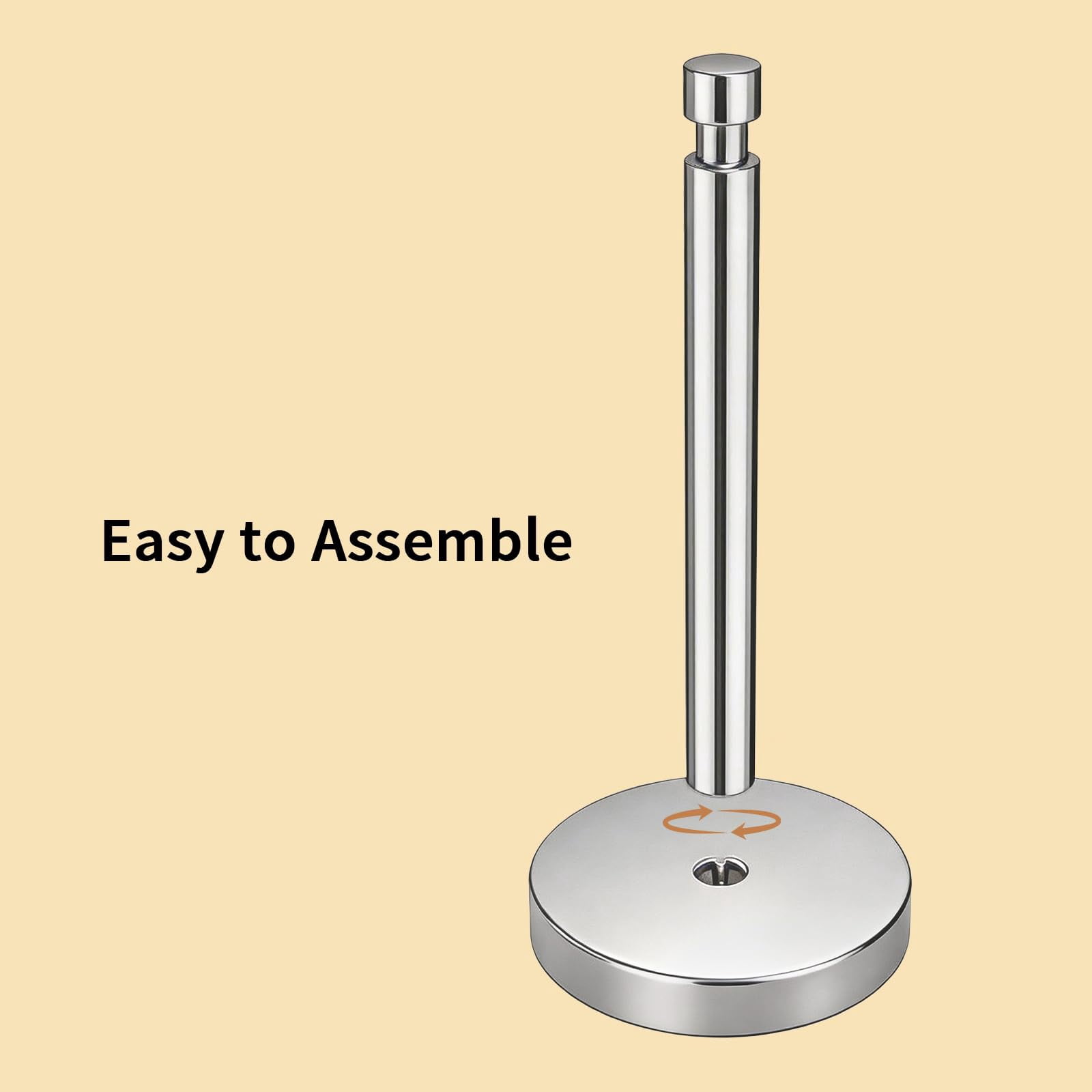 Paper Towel Holder Countertop  With Weighted Base Non Slip Standing Roll For Kitchen Bathroom Stainles Steel (chrome)