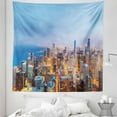 thumbnail image 1 of Chicago Skyline Tapestry, Aerial View of Town Michigan Lake Vibrant City Panorama Evening Time, Fabric Wall Hanging Decor for Bedroom Living Room Dorm, 5 Sizes, Multicolor, by Ambesonne, 1 of 1