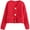 Red, variant on utcoco Women's Chunky Knit Cropped Long Sleeve Cardigans
