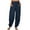 Blue-linen pants cropped women, variant on Dazajoo Women's Loose Cotton Linen Harem Pants Solid Baggy Casual Pants High Waist Yoga Trousers with Pockets,Gray,XL