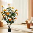 thumbnail image 4 of Tzou 3.28ft/3ft Artificial Camellia Tree in Planter – Realistic Faux Flowering Plant for Home, Office & Outdoor Decor, 4 of 6
