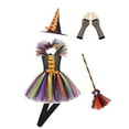 thumbnail image 3 of Girl Witch Outfits Tulle Dress Girl Witch Outfits Toddler Halloween Custome Girls 7-8 Years Children Girls Dress, 3 of 4
