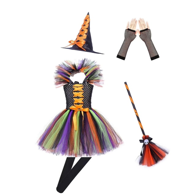 GPOECD Robe de Bal de Mode Enfant Halloween Shaggy Fille z10081-Multicolore, 9-10 Ans