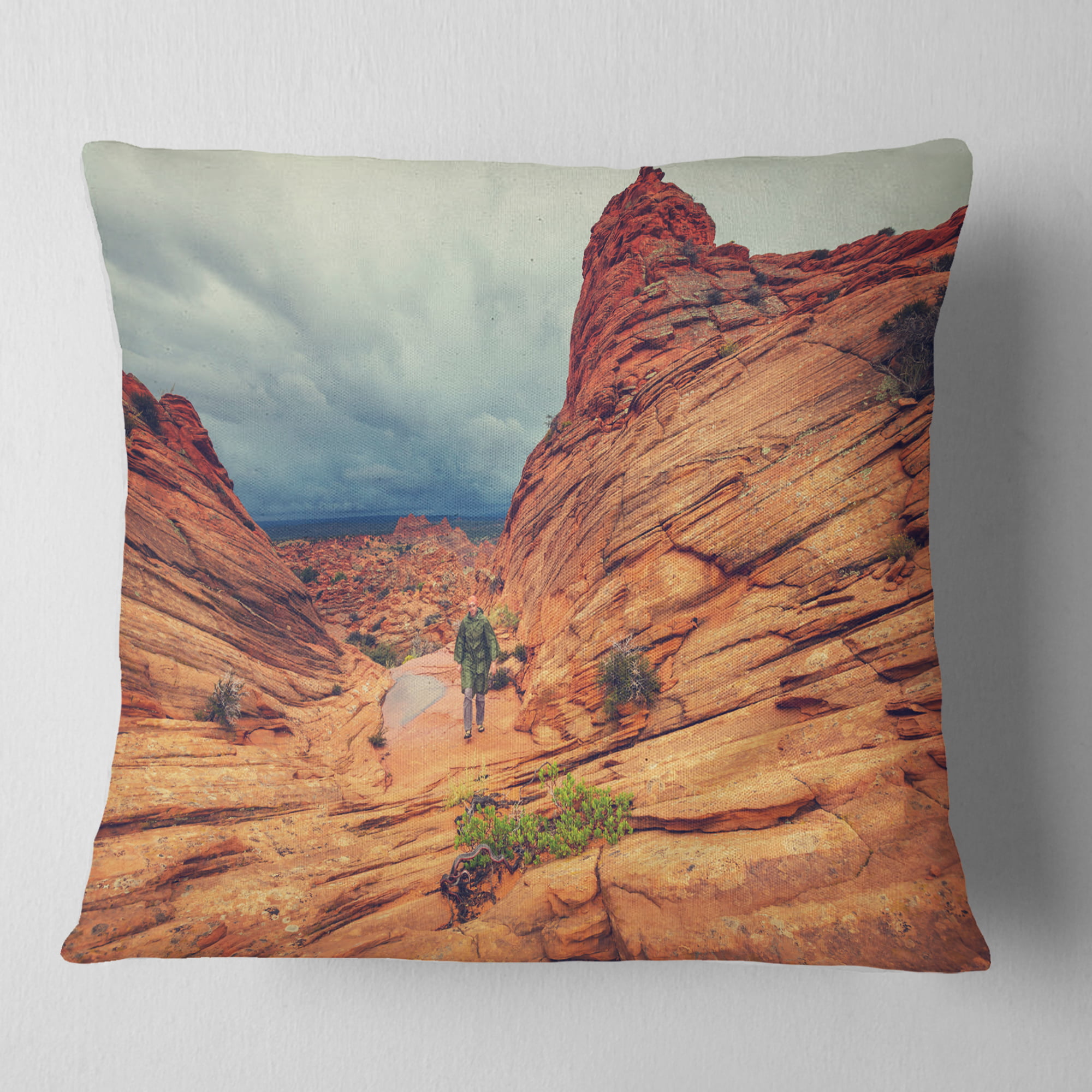 Designart CU12247-16-16 Wild Vermillion Cliffs Utah Landscape Printed Cushion Cover for Living Room Sofa Throw Pillow 16 x 16