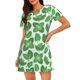 thumbnail image 1 of Fotbe Green Leaves Bata de Dormir para Mujer con Estampado, Camisón de Algodón de Manga Corta, Ropa de Dormir Casual, 1 of 6
