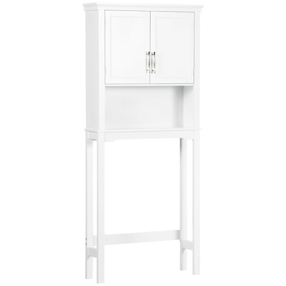 kleankin Over the Toilet Storage Cabinet with Double Doors Adjustable Shelf