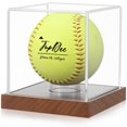 thumbnail image 1 of Vitrina de softball JupDec, 11 x 11 x 11 cm, base de madera acrílica, 1 of 6