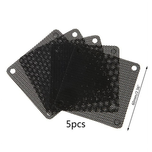 5PCS PVC Fan Dust Filter PC Dustproof Case Cuttable Computer Mesh Cover 40mm 50mm 60mm 70mm 80mm 90mm 140mm Mesh Black C 6cmx6cm
