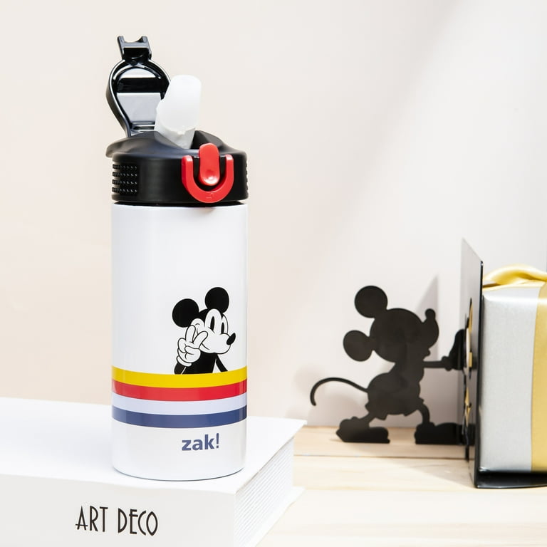 Zak Designs 14 oz Kids Water Bottle Stainless Steel Disney Mickey Mouse Vacuum Insulated for Cold Drinks Indoor Outdoor, Size: 14 fl oz