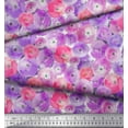 thumbnail image 2 of Soimoi White Heavy Satin Fabric Flower Watercolor Print Sewing Fabric Yard 54 Inch Wide, 2 of 3