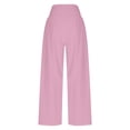 thumbnail image 7 of HUJlwoi Cotton Linen Pants Women Lightweight Paper Bag Waist Loose Wide Leg Pants Fall Lounge Flowy Trousers with Pockets, 7 of 7