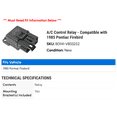 thumbnail image 2 of A/C Control Relay - Compatible with 1985 Pontiac Firebird, 2 of 2