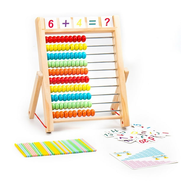 Wooden Arithmetic Calculation Counter Number Reading Children Teaching