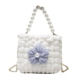 thumbnail image 2 of Bolsa de bolas de flores de hojaldre, bolsa tejida a mano, bolsa de material de lana para bricolaje, regalo casero tejido a mano para novia, 2 of 6