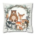 thumbnail image 1 of Housse de Coussin Animaux de la Forêt, dercor de Pépinière - Verdure Boisée, 1 of 10