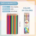 thumbnail image 2 of Uxcell 24 Colors Coloring Pencils Set, Erasable Colored Pencils Coloring Drawing Pencil for Sketching Blending DIY Crafts, 2 of 5