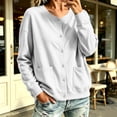 thumbnail image 6 of Karight Womens Fleece Snap Front Cardigan, Soft Lightweight Sweatshirt for Women, Baseball Jacket with Pockets, 6 of 8