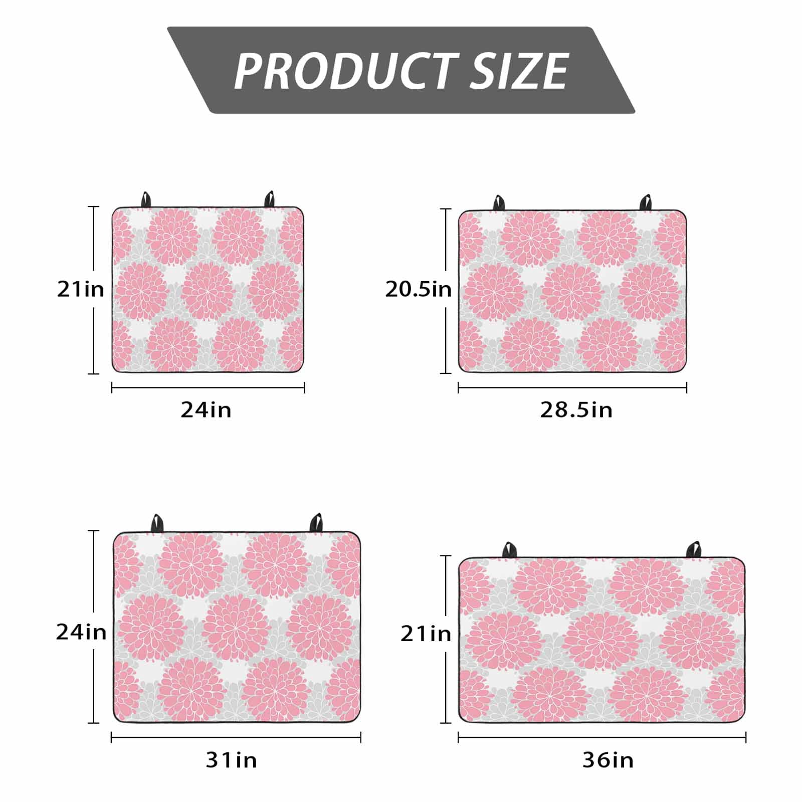 Pink Dahlia Stove Top Cover for Electric Stove, Heat-proof & Non Slip Glass Top Stove Cover Protector, Farmhouse Abstract Grey Floral Patterned Kitchen Flat Cooktop Rubber Mat 24x21 Inches