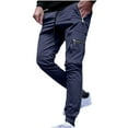 thumbnail image 3 of DODADAWANJ Active Fit Cargo Pants for Men with Zipper Multi Pockets Drawstring Waist Tapered Jogging Pants Big and Tall Elastic Bottom Athletic Pants for Hiking Cycling Travel, 3 of 7