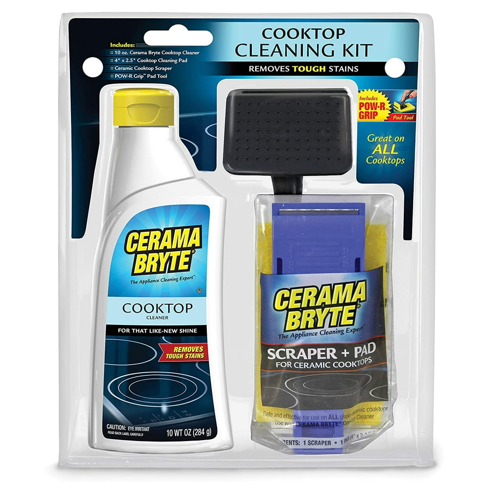 Cerama Bryte Cooktop Cleaning Kit, 10 oz Cooktop Cleaner, 1 Cleaning