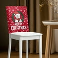 thumbnail image 2 of TSOVTHRID Snowman Christmas Wreath Print Chair Back Cover Decorative Soft Dining Room Chair Cover Elastic Chairs Protector Slipcovers for Home Kitchen Banquet Christmas Decoration, Set of 1, 2 of 7