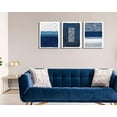 thumbnail image 4 of Blue Canavs Wall Art for Living Room Decor 3 Pieces Abstract Blue and White Painting Canvas Print Framed Artwork Set for Bedroom Decor Navy Blue Canvas Wall Decor, Ready to Hang, 12x16 Inch, 4 of 6