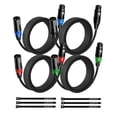 thumbnail image 1 of Cables XLR AQOOL de 10 pies, paquete de 4 unidades, macho a hembra, para estudio de grabación, 1 of 9