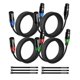 thumbnail image 1 of Cables XLR AQOOL de 10 pies, paquete de 4 unidades, macho a hembra, para estudio de grabación, 1 of 9
