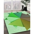 thumbnail image 3 of Ahgly Company Machine Washable Indoor Rectangle Transitional Green Onion Green Area Rugs, 5' x 7', 3 of 7