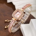 thumbnail image 2 of New Exquisite Small Square Diamond Bracelet Women's Rectangular Gemstone Quartz Watch, 2 of 8