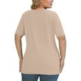 thumbnail image 6 of TQWQT Women's Plus Size Tops Fashion Plus Khaki Top V Neck Criss Cross Plus Size Tunic Tops Short Sleeves Dressy Casual Tunics Loose Fit Womens Clothing XL, 6 of 6
