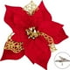 thumbnail image 2 of Adornos Navideños de Flores de Terciopelo Rojo de 20 Cm con Polvo Dorado | Paquete de 10 | Material: Plástico y Tela | Tamaño: 20 Cm | Decoración para Árbol/Corona de Navidad, 2 of 7