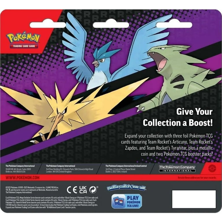 Pokémon Articuno Zapdos Tyranitar Special Edition, 2 Boosters, 3