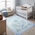 thumbnail image 2 of Lahome Washable 3'x5' Floral Bow Area Rug, Blue Rugs for Nursery Living Room, Soft Ultra-Thin Non-Slip Carpet for Girls Bedroom Entryway Playroom, Blue, 2 of 9