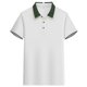 thumbnail image 3 of Negocios Casual Tops de Manga Corta de las Mujeres Collar de Solapa Botón-Abajo Camisa, Suave Blusa Transpirable para la Oficina Y el Uso Diario, 3 of 6