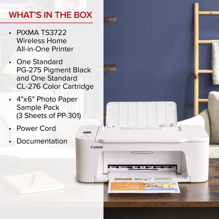 CANON PIXMA TS3722 WIRELESS ALL-IN-ONE INKJET PRINTER FOR HOME OFFICE
