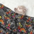 thumbnail image 2 of Yiaed Multicolored Butterflies C Print Dog Blankets-Cat Blanket Washable for Couch Protection,Puppy Blanket, Soft Plush Reversible Throw Furniture Protector-Large, 2 of 8