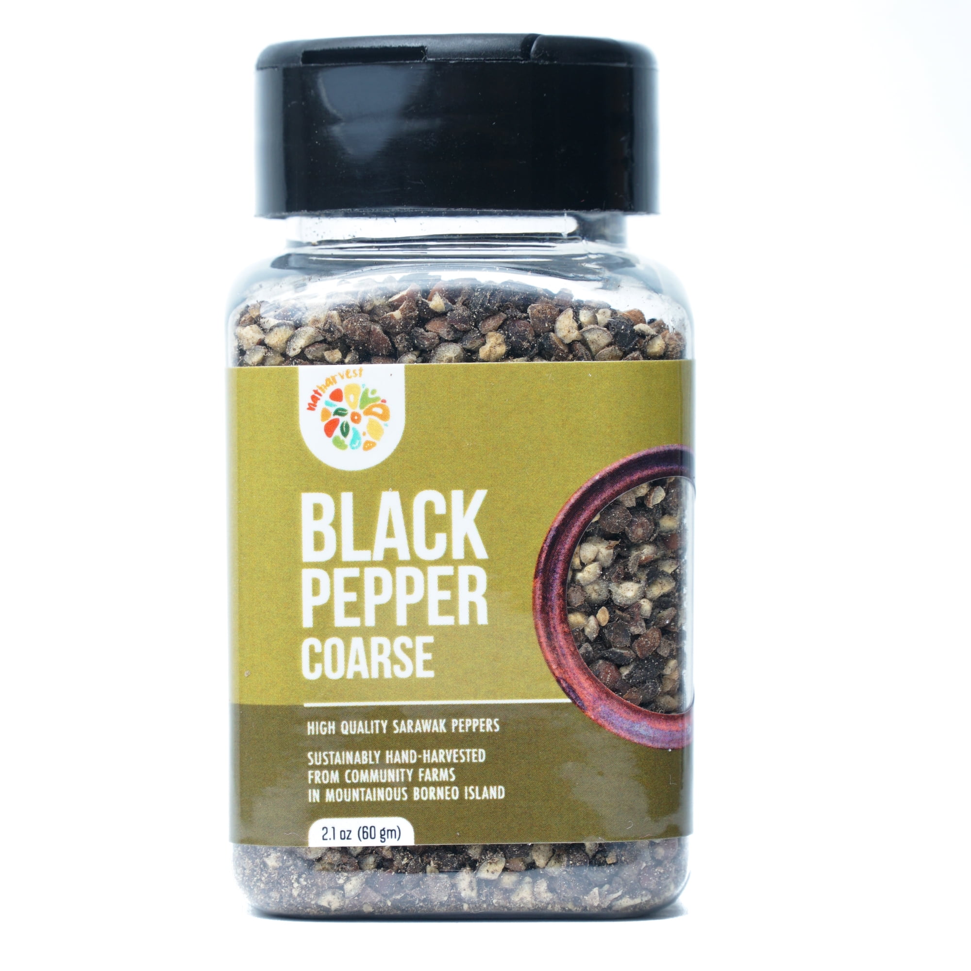 Black Pepper Coarse (Sarawak Pepper), Net 2.1 oz (60 gm)