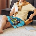 thumbnail image 4 of Daiia Corals and Tropical Fish Mens Woven Stretch Pajama Short,Short Pajama Pants-Small, 4 of 9
