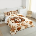 thumbnail image 3 of jejeloiu Autumn Harvest Pumpkin Bedding Comforter Set,Country Flower Floral Twin Comforter Sets,Beige Brown Bedding Set For Girl Boys,Microfiber Bedroom Decor,2-Piece, 3 of 8